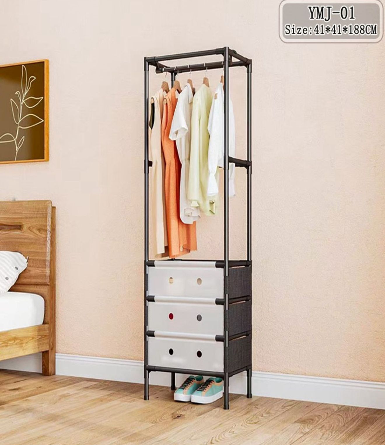 Perchero zapatero con cajones